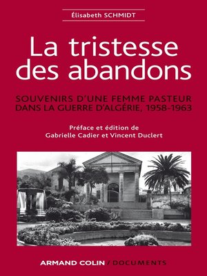cover image of La tristesse des abandons--Élisabeth Schmidt